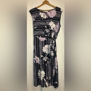 Emma & Michele Women’s Navy/Purple/White Floral Sleeveless Dress size X-Large